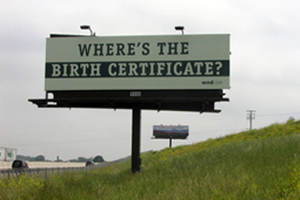 Birth Certificate Billboard