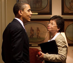 Barack Obama with Valerie Jarrett