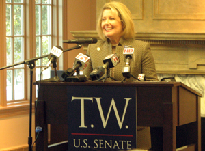 Majority Floor Leader, Pam Peterson, of Tulsa introduced T.W. Shannon