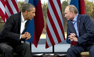 Obama with Russian President Vladimir Putin