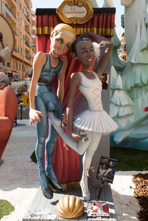 Satirical effigies of Obama and Putin playing from the Fallas festival Valencia, Spain 