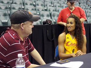 Tulsa Today Sports Editor Rich Lohman talks with Skylar Diggins. Photo: Shock