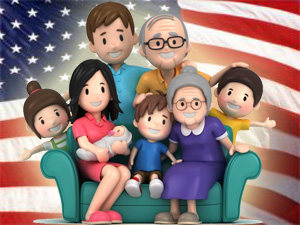 FamilyAmericanFlag