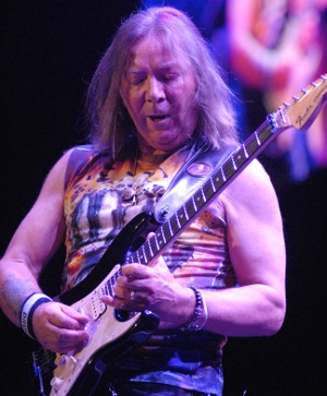 Dave Murray, guitarist for Iron Maiden performs Friday night at the BOK Center Friday night in Tulsa