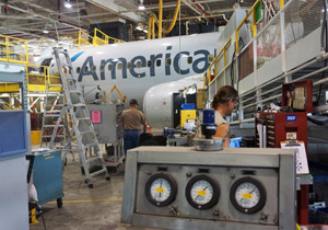 American Tulsa Maintenance Base works on Boeing 737