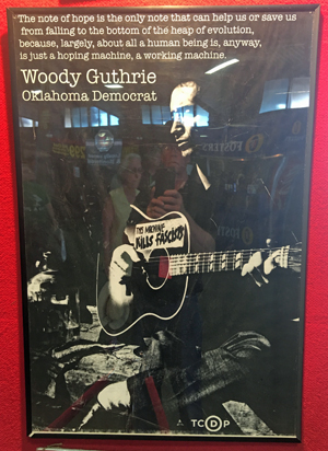 Woody Guthrie display at the Tulsa State Fair. Photo by David Arnett